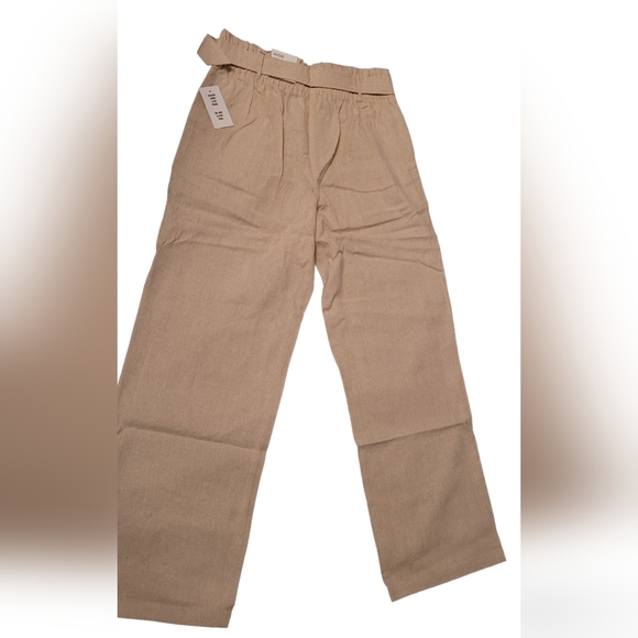 Sand tortoiseshell buckle Wide leg business casual pants nwt Cleo Petites - Picture 8 of 8